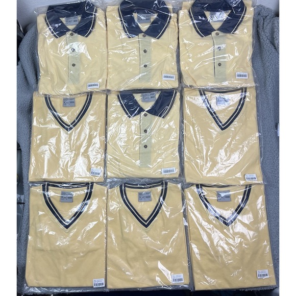 Other - Vintage KNG International Short‎ Sleeve Shirts Preppy Yellow Navy Y2K Lot of 9